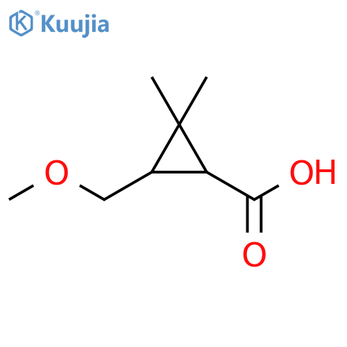3-(methoxymethyl)-2,2-dimethylcyclopropane-1-carboxylic acid structure