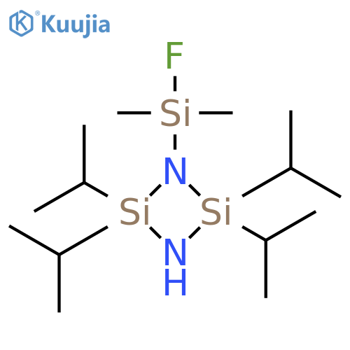 Cyclodisilazane, 1-(fluorodimethylsilyl)-2,2,4,4-tetrakis(1-methylethyl)- structure