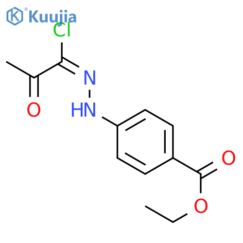 Benzoic acid, 4-[(1-chloro-2-oxopropylidene)hydrazino]-, ethyl ester structure