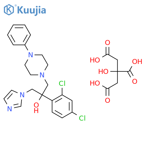 2-(2,4-dichlorophenyl)-1-(1H-imidazol-1-yl)-3-(4-phenylpiperazin-1-yl)propan-2-ol 2-hydroxypropane-1,2,3-tricarboxylate (salt) structure