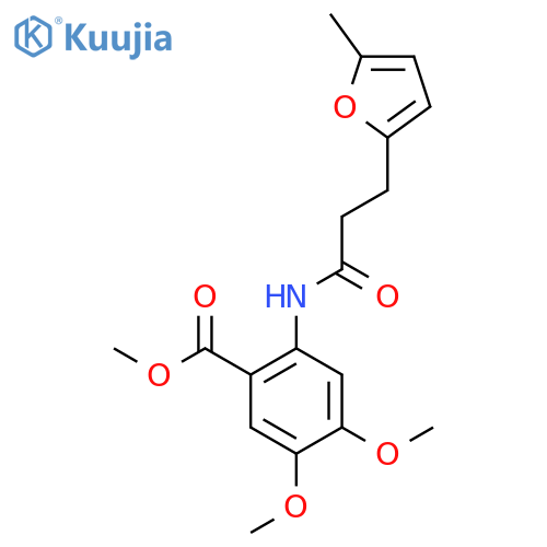 methyl 4,5-dimethoxy-2-3-(5-methylfuran-2-yl)propanamidobenzoate structure