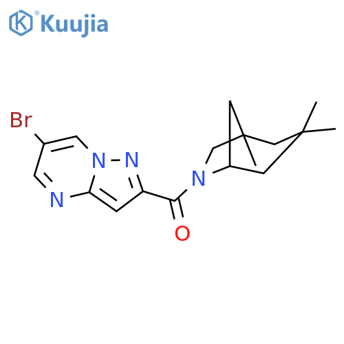 <br>(6-Bromo-pyrazolo[1,5-a]pyrimidin-2-yl)-(1,3,3-trimethyl-6-aza-bicyclo[3.2. 1]oct-6-yl)-methanone structure