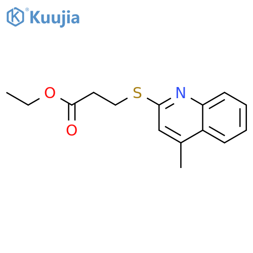Propanoic acid, 3-[(4-methyl-2-quinolinyl)thio]-, ethyl ester structure
