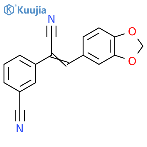 3-[(E)-2-(1,3-Benzodioxol-5-yl)-1-cyanovinyl]benzonitrile structure