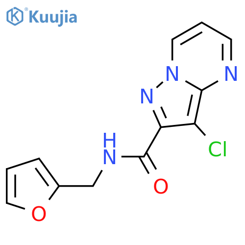 <br>3-Chloro-pyrazolo[1,5-a]pyrimidine-2-carboxylic acid (furan-2-ylmethyl)-ami de structure