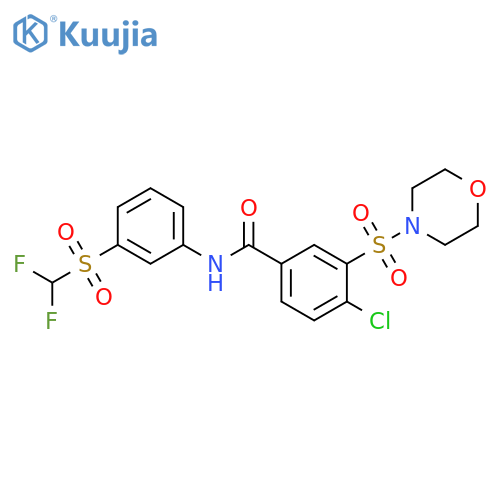 4-chloro-N-(3-difluoromethanesulfonylphenyl)-3-(morpholine-4-sulfonyl)benzamide structure
