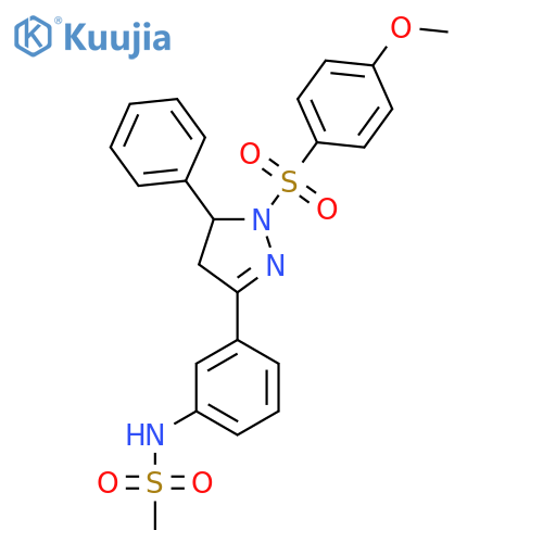 N-{3-1-(4-methoxybenzenesulfonyl)-5-phenyl-4,5-dihydro-1H-pyrazol-3-ylphenyl}methanesulfonamide structure