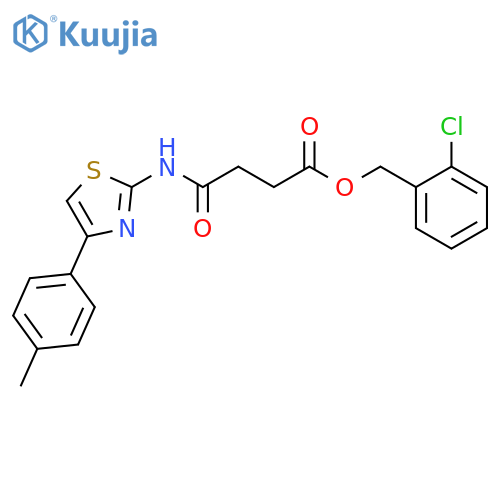 <br>2-chlorobenzyl 4-{[4-(4-methylphenyl)-1,3-thiazol-2-yl]amino}-4-oxobutanoat e structure