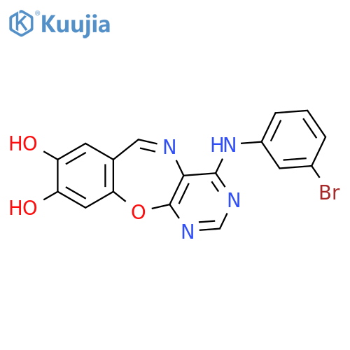 Pyrimido[4,5-b][1,4]benzoxazepine-8,9-diol, 4-[(3-bromophenyl)amino]- structure
