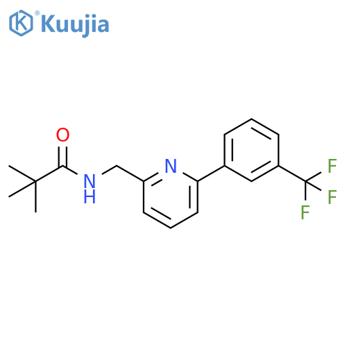 Propanamide, 2,2-dimethyl-N-[[6-[3-(trifluoromethyl)phenyl]-2-pyridinyl]methyl]- structure