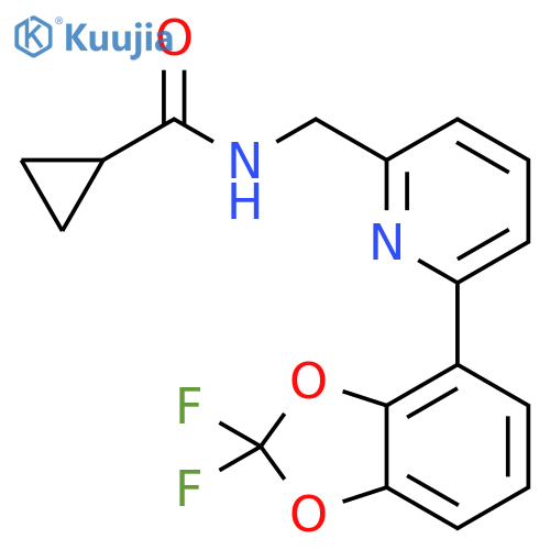 Cyclopropanecarboxamide,N-[[6-(2,2-difluoro-1,3-benzodioxol-4-yl)-2-pyridinyl]methyl]- structure