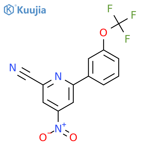 2-Pyridinecarbonitrile, 4-nitro-6-[3-(trifluoromethoxy)phenyl]- structure