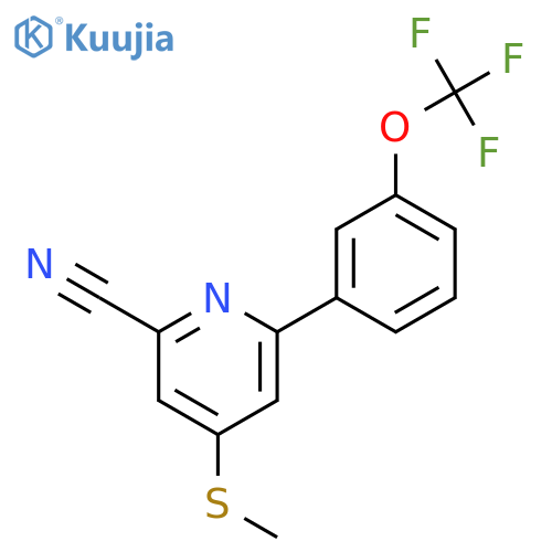 2-Pyridinecarbonitrile, 4-(methylthio)-6-[3-(trifluoromethoxy)phenyl]- structure
