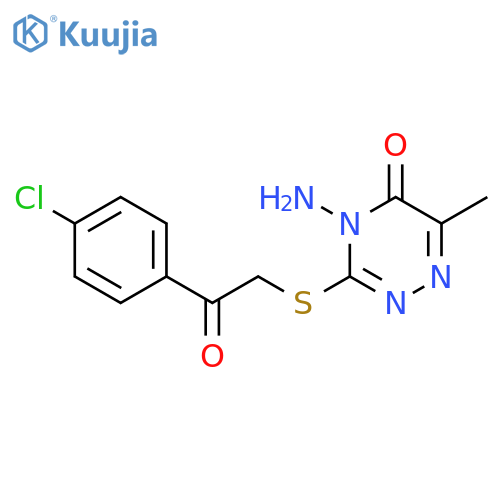 1,2,4-Triazin-5(4H)-one, 4-amino-3-[[2-(4-chlorophenyl)-2-oxoethyl]thio]-6-methyl- structure
