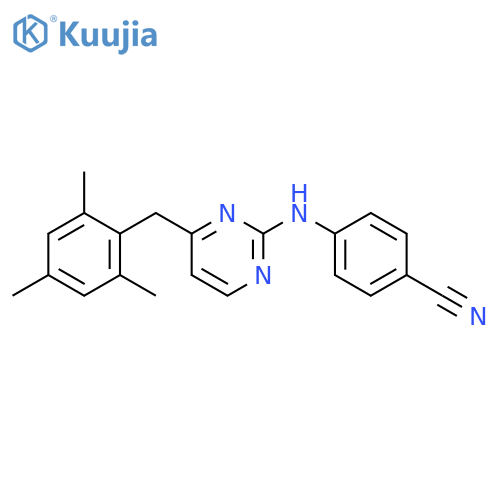 Benzonitrile, 4-[[4-[(2,4,6-trimethylphenyl)methyl]-2-pyrimidinyl]amino]- structure