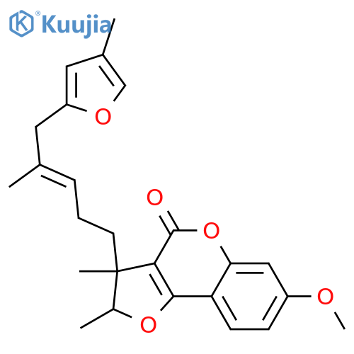 2,3-Dihydro-7-hydroxy-2,3-dimethyl-3-[4-methyl-5-(4-methyl-2-furanyl)-3-pentenyl]-4H-furo[3,2-c]benzopyran-4-one; (2R*,3R*)-(E)-form, Me ether structure