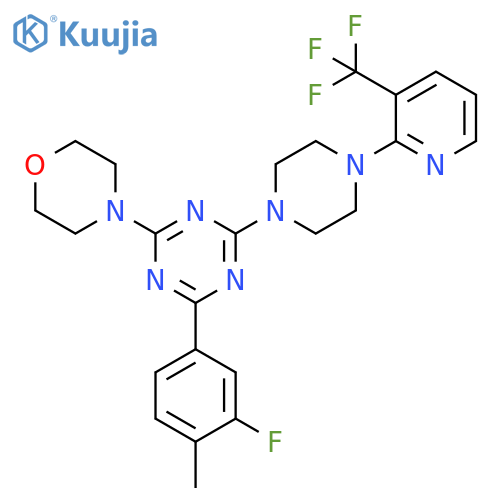 1,3,5-Triazine, 2-(3-fluoro-4-methylphenyl)-4-(4-morpholinyl)-6-[4-[3-(trifluoromethyl)-2-pyridinyl]-1-piperazinyl]- structure