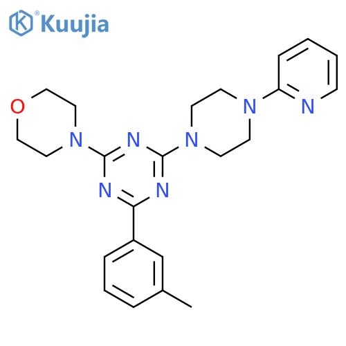 1,3,5-Triazine, 2-(3-methylphenyl)-4-(4-morpholinyl)-6-[4-(2-pyridinyl)-1-piperazinyl]- structure