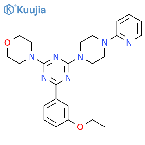 1,3,5-Triazine, 2-(3-ethoxyphenyl)-4-(4-morpholinyl)-6-[4-(2-pyridinyl)-1-piperazinyl]- structure