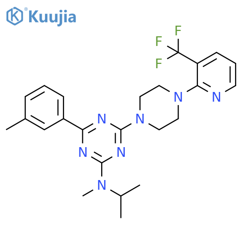 1,3,5-Triazin-2-amine, N-methyl-N-(1-methylethyl)-4-(3-methylphenyl)-6-[4-[3-(trifluoromethyl)-2-pyridinyl]-1-piperazinyl]- structure