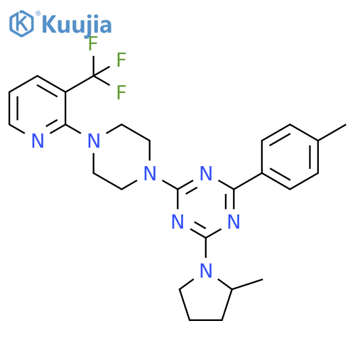 1,3,5-Triazine, 2-(4-methylphenyl)-4-(2-methyl-1-pyrrolidinyl)-6-[4-[3-(trifluoromethyl)-2-pyridinyl]-1-piperazinyl]- structure