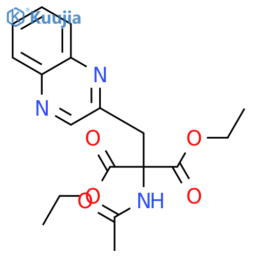 Propanedioic acid, (acetylamino)(2-quinoxalinylmethyl)-, diethyl ester structure
