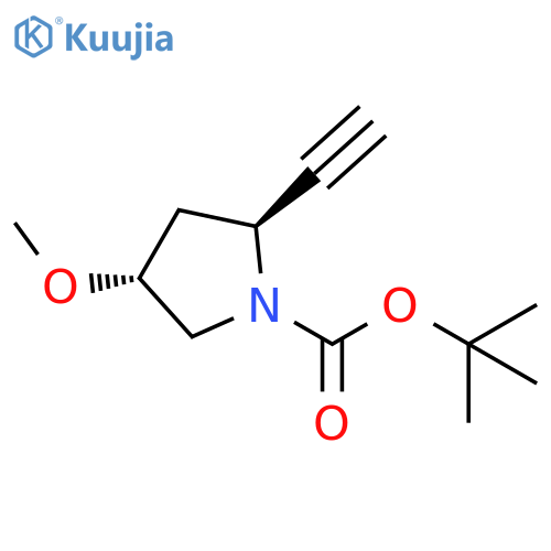 1-Pyrrolidinecarboxylic acid, 2-ethynyl-4-methoxy-, 1,1-dimethylethyl ester, (2S,4R)- structure