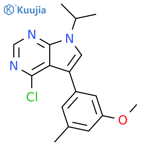 7H-Pyrrolo[2,3-d]pyrimidine, 4-chloro-5-(3-methoxy-5-methylphenyl)-7-(1-methylethyl)- structure