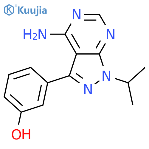 Phenol, 3-[4-amino-1-(1-methylethyl)-1H-pyrazolo[3,4-d]pyrimidin-3-yl]- structure