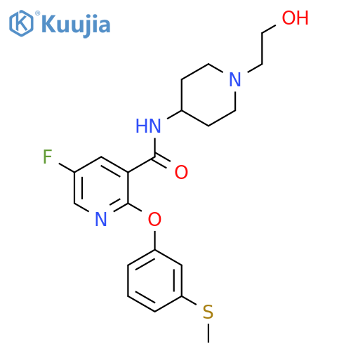 3-Pyridinecarboxamide, 5-fluoro-N-[1-(2-hydroxyethyl)-4-piperidinyl]-2-[3-(methylthio)phenoxy]- structure