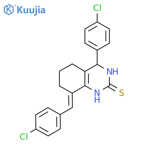 8-(4-Chlorobenzylidene)-4-(4-chlorophenyl)-3,4,5,6,7,8-hexahydro-2(1H)-quinazolinethione structure