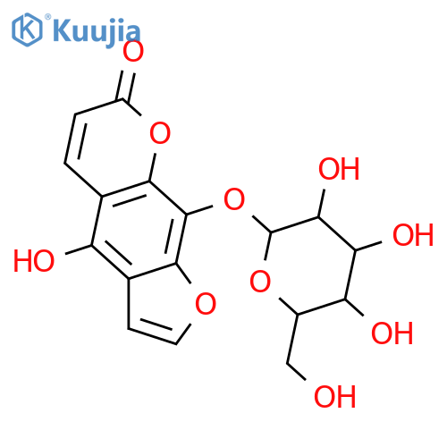 4,9-Dihydroxy-7H-furo[3,2-g][1]benzopyran-7-one; 9-O-β-D-Glucopyranoside structure