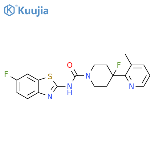 1-Piperidinecarboxamide, 4-fluoro-N-(6-fluoro-2-benzothiazolyl)-4-(3-methyl-2-pyridinyl)- structure