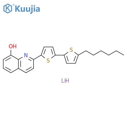 8-Quinolinol, 2-(5'-hexyl[2,2'-bithiophen]-5-yl)-, lithium salt structure