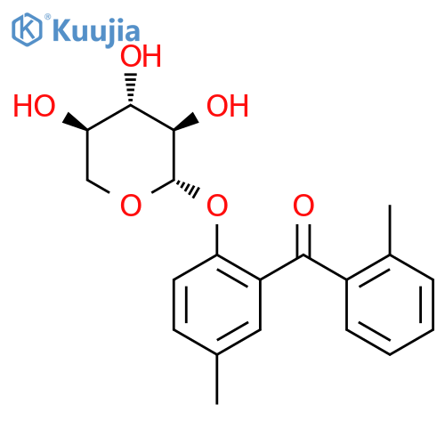 4-methyl-2-[(2-methylphenyl)carbonyl]phenyl beta-D-xylopyranoside structure