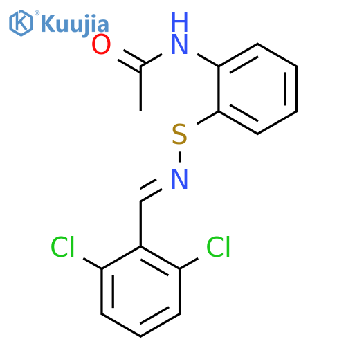 Acetamide, N-[2-[[[(2,6-dichlorophenyl)methylene]amino]thio]phenyl]- structure