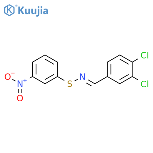 Benzenesulfenamide, N-[(3,4-dichlorophenyl)methylene]-3-nitro- structure