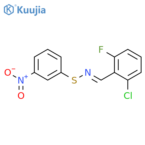 Benzenesulfenamide, N-[(2-chloro-6-fluorophenyl)methylene]-3-nitro- structure