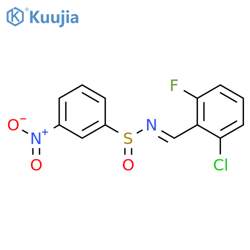 Benzenesulfinamide, N-[(2-chloro-6-fluorophenyl)methylene]-3-nitro- structure