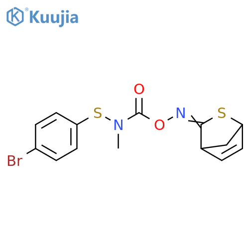 2-Thiabicyclo[2.2.1]hept-5-en-3-one, O-[[[(4-bromophenyl)thio]methylamino]carbonyl]oxime (9CI) structure