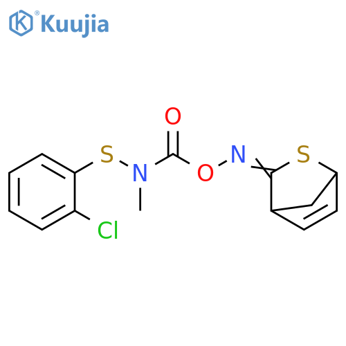 2-Thiabicyclo[2.2.1]hept-5-en-3-one, O-[[[(2-chlorophenyl)thio]methylamino]carbonyl]oxime (9CI) structure