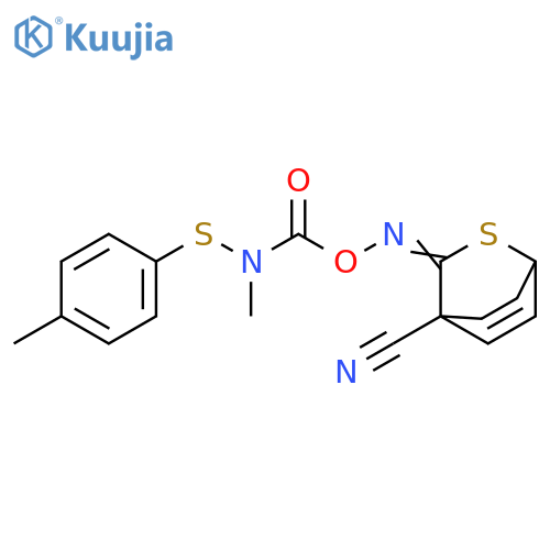 2-Thiabicyclo[2.2.2]oct-5-ene-4-carbonitrile,3-[[[[methyl[(4-methylphenyl)thio]amino]carbonyl]oxy]imino]- structure