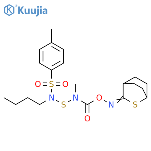 Benzenesulfonamide,N-butyl-4-methyl-N-[[methyl[[(2-thiabicyclo[2.2.2]oct-3-ylideneamino)oxy]carbonyl]amino]thio]- structure