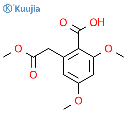2-Carboxy-3,5-dihydroxyphenylacetic acid; Di-Me ether, α-Me ester structure