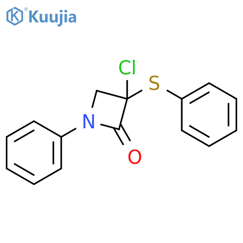 2-Azetidinone, 3-chloro-1-phenyl-3-(phenylthio)- structure