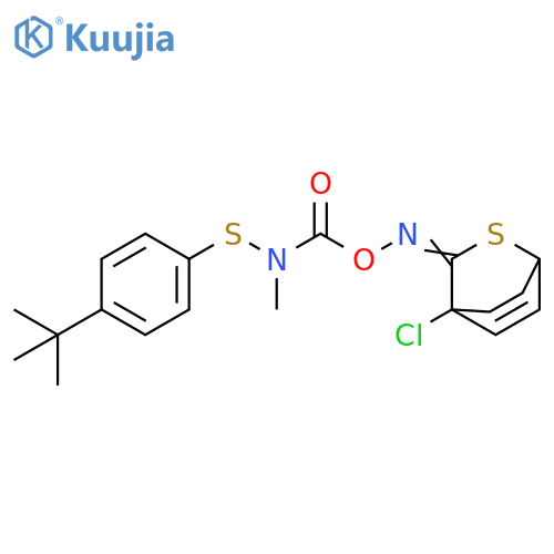 2-Thiabicyclo[2.2.2]oct-5-en-3-one, 4-chloro-,O-[[[[4-(1,1-dimethylethyl)phenyl]thio]methylamino]carbonyl]oxime structure