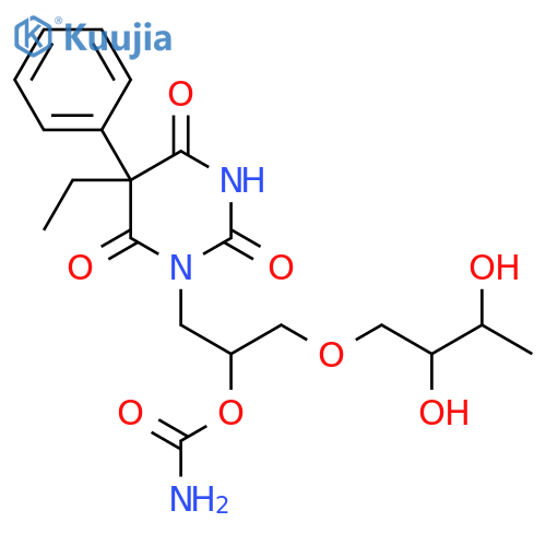 2,4,6(2H)-Pyrimidinetrione, 1-[2-[(aminocarbonyl)oxy]-3-(2,3-dihydroxybutoxy)propyl]-5-ethyltetrahydro-5-phenyl- structure