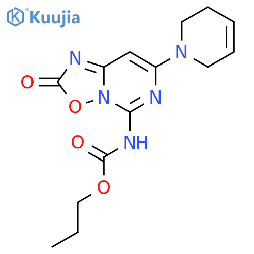 propyl N-[4-(3,6-dihydro-2H-pyridin-1-yl)-8-oxo-9-oxa-1,3,7-triazabicy clo[4.3.0]nona-2,4,6-trien-2-yl]carbamate structure