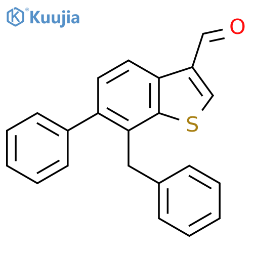 Benzo[b]thiophene-3-carboxaldehyde, 6-phenyl-7-(phenylmethyl)- structure