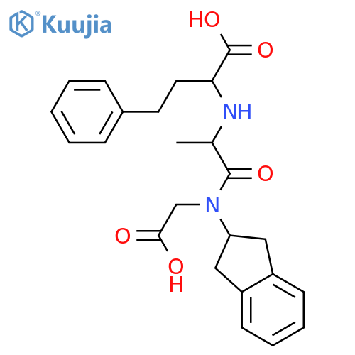 N-(1S)-1-Carboxy-3-phenylpropyl-L-alanyl-N-(2,3-dihydro-1H-inden-2-yl)glycine structure